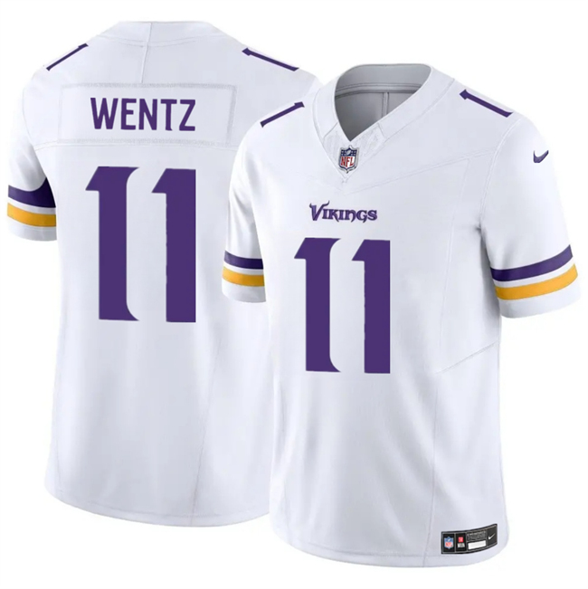 Men's White Minnesota Vikings #11 Carson Wentz 2025 F.U.S.E. Vapor Untouchable Limited Stitched Jersey